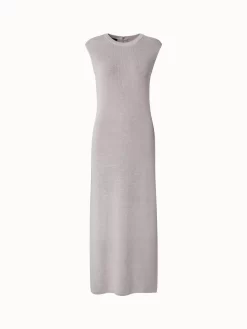 AKRIS Linen Cotton Rib Knit Midi Dress