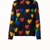 AKRIS Silk Organza Bomber Jacket With Hearts Print
