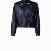 AKRIS Lambskin Double-Breasted Leather Jacket