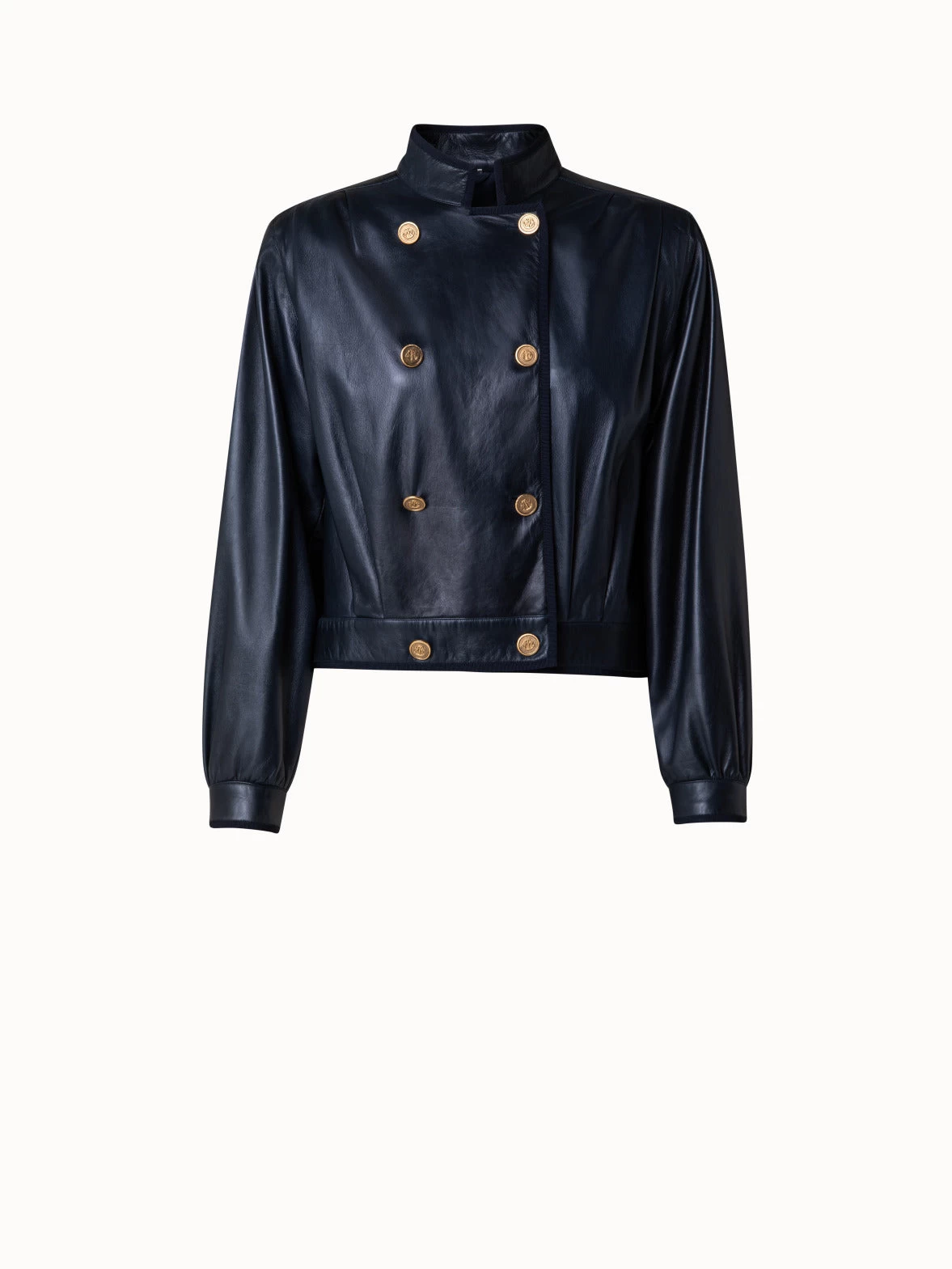 AKRIS Lambskin Double-Breasted Leather Jacket - Image 8