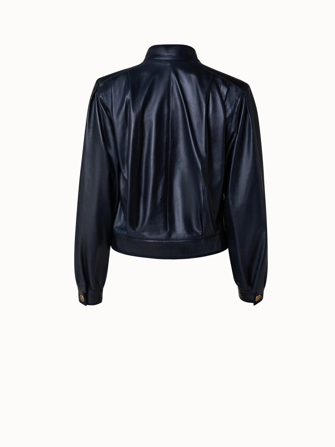 AKRIS Lambskin Double-Breasted Leather Jacket - Image 3