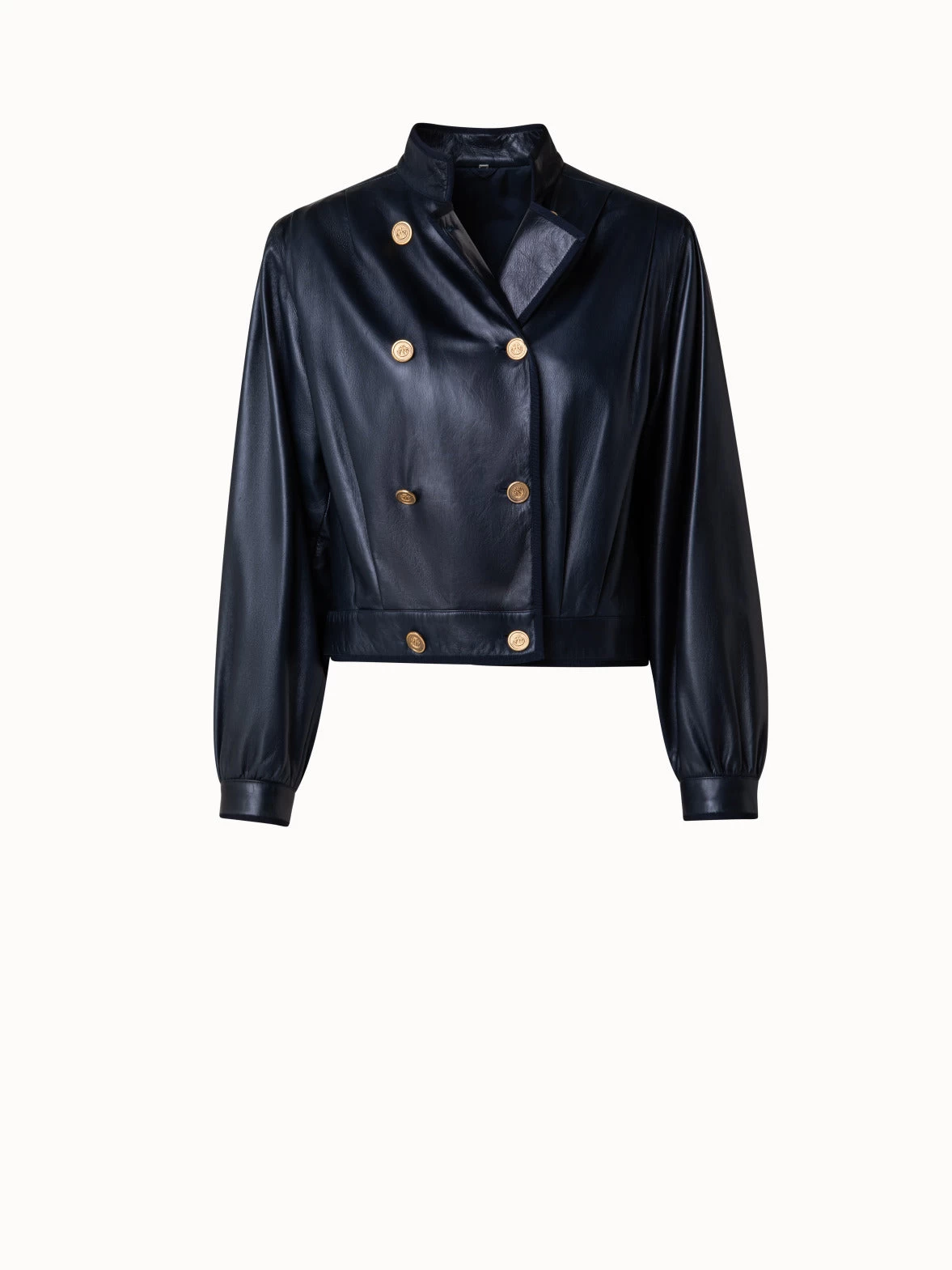 AKRIS Lambskin Double-Breasted Leather Jacket - Image 4
