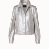 AKRIS Pearlized Lambskin Leather Jacket
