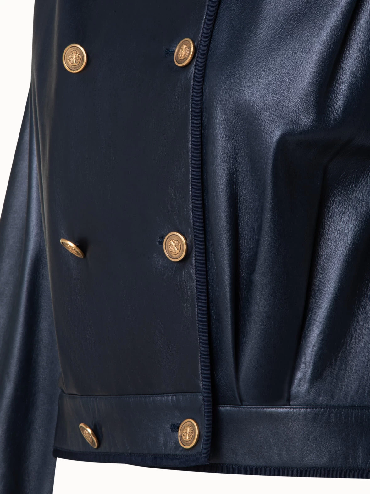 AKRIS Lambskin Double-Breasted Leather Jacket - Image 6