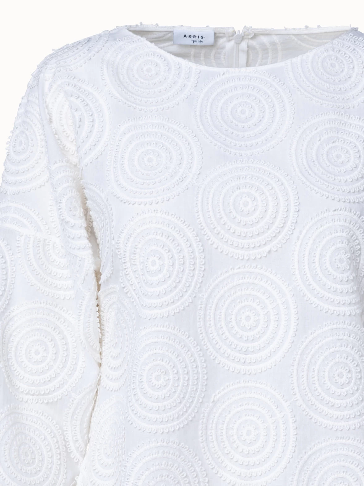 Cotton Batiste Blouse With Circle Loop Embroidery - Image 3