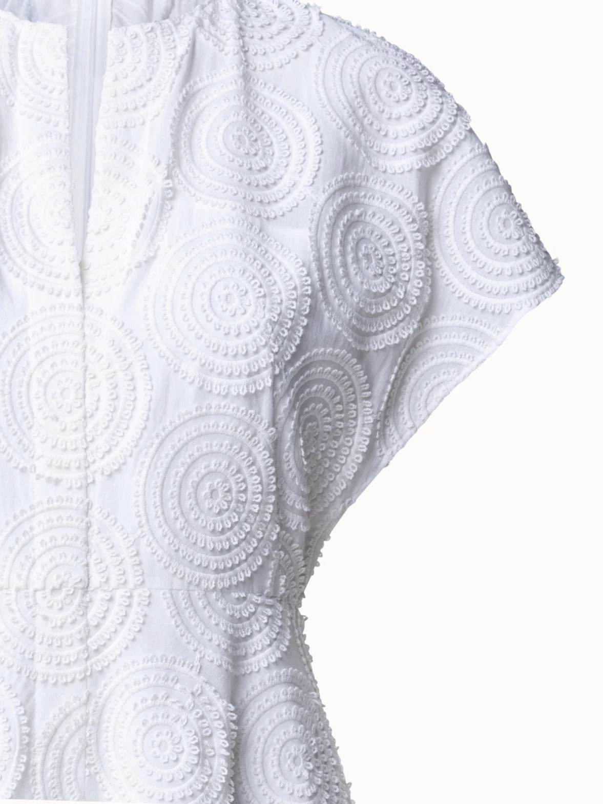 Cotton Batiste Midi Dress With Circle Loop Embroidery - Image 3