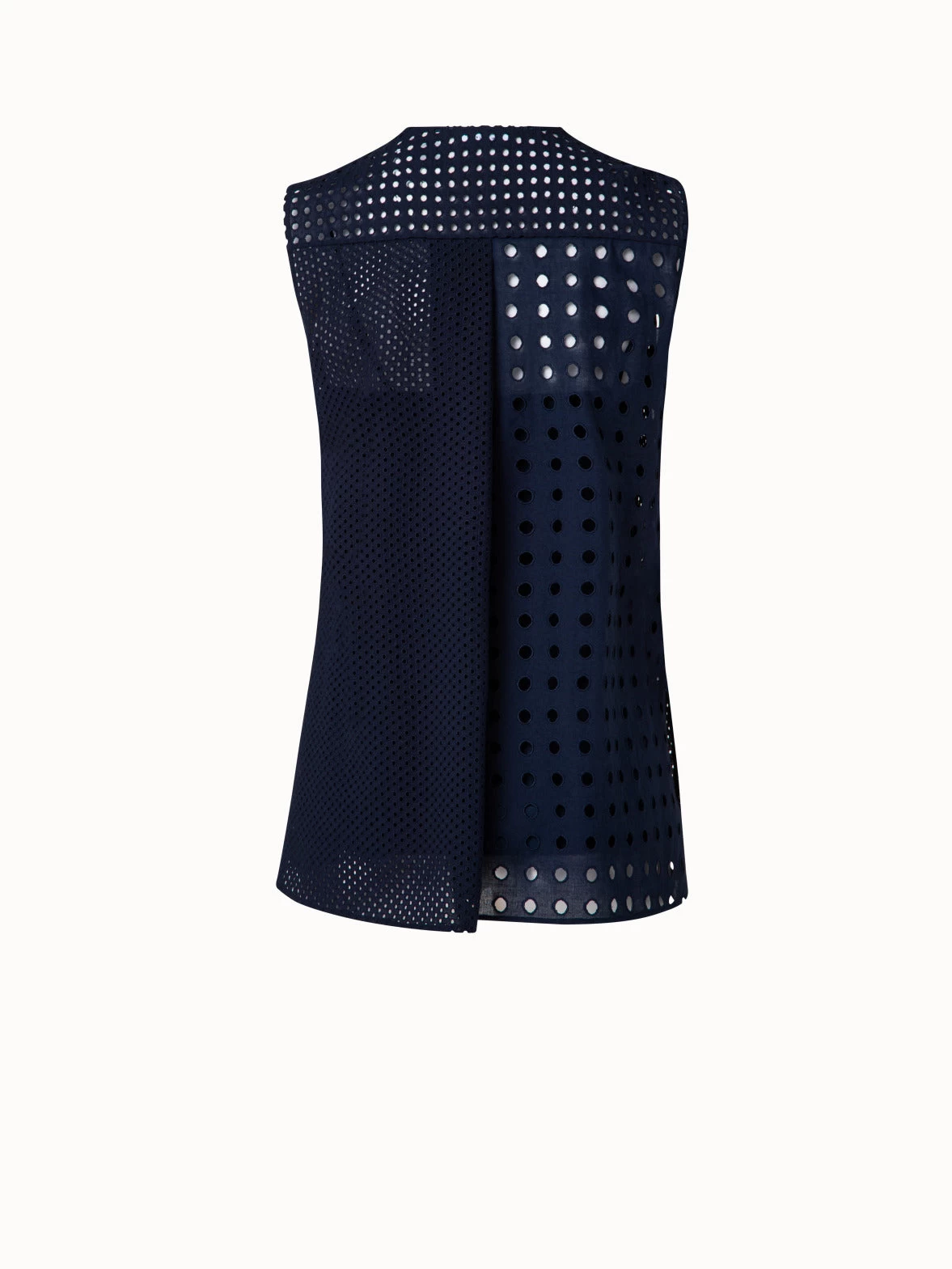 Cotton Eyelet Embroidery Patchwork Blouse - Image 2