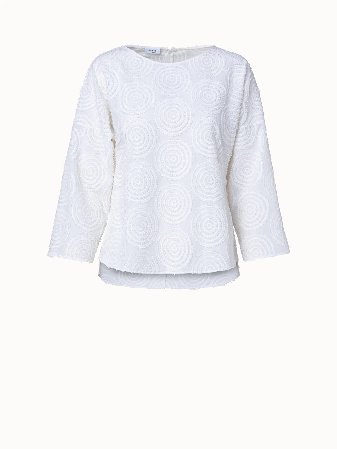 Cotton Batiste Blouse With Circle Loop Embroidery