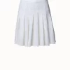 Cotton Batiste Midi Skirt With Circle Loop Embroidery