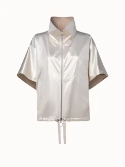Reversible Lyocell Gabardine Jacket With Metallic Shine