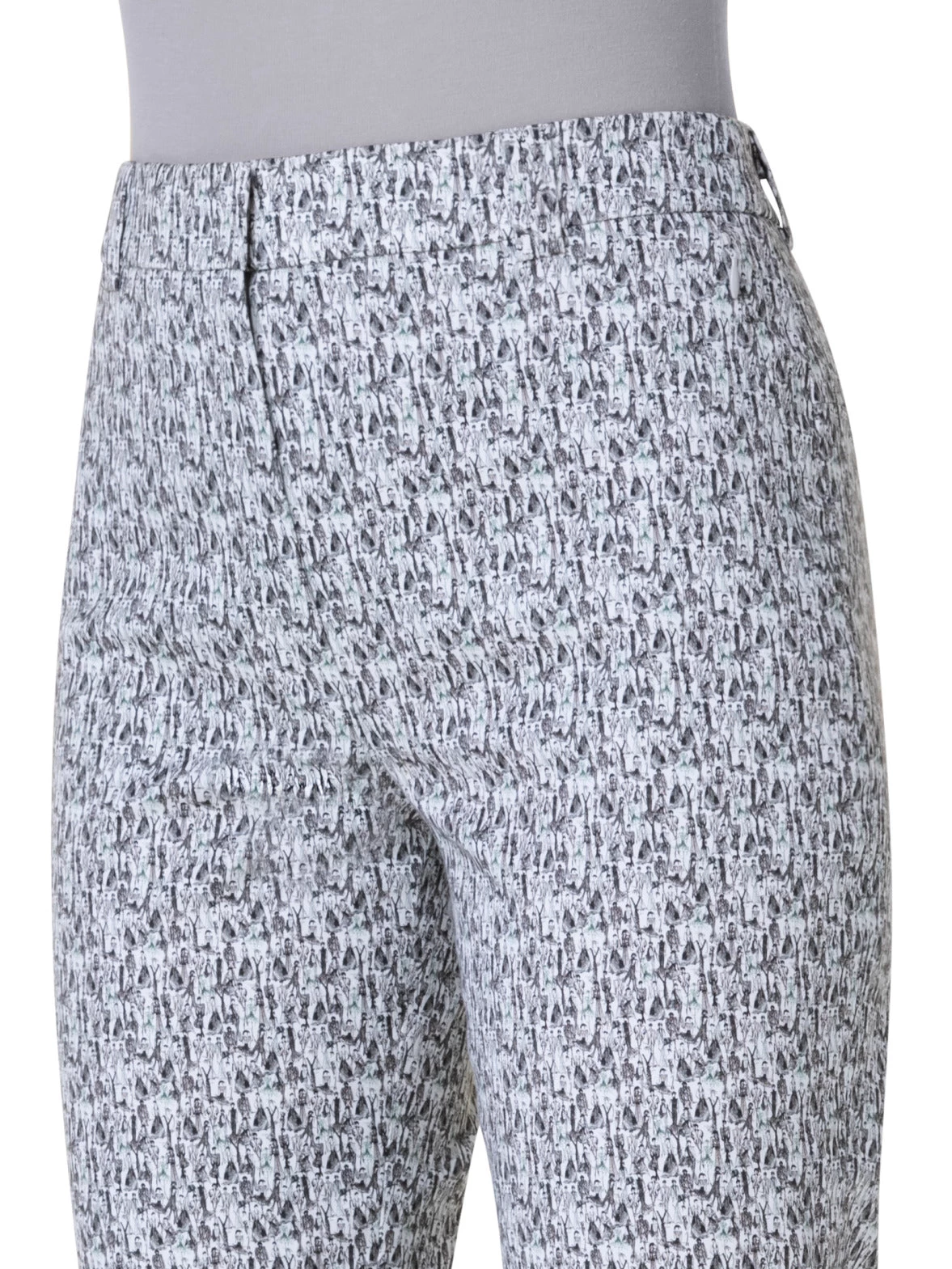 AKRIS Cotton Stretch Tapered Pants With Croquis Print - Image 8