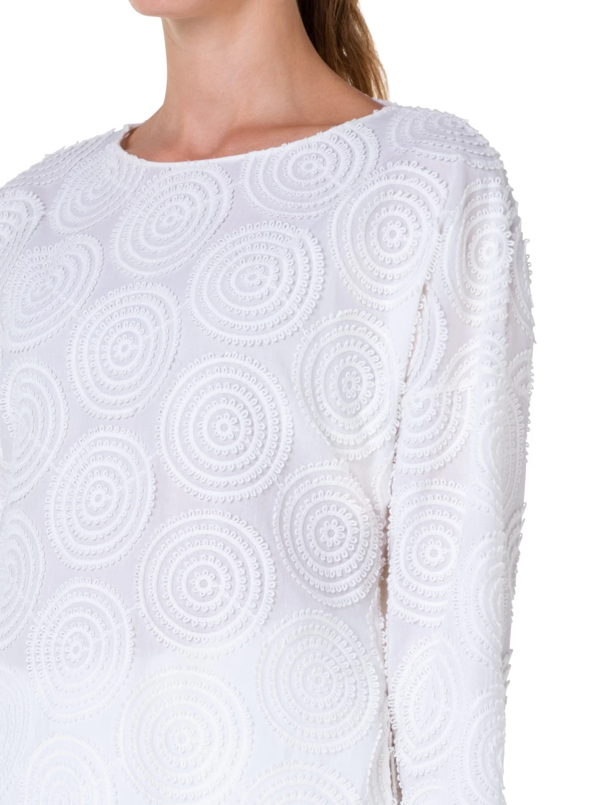 Cotton Batiste Blouse With Circle Loop Embroidery - Image 6