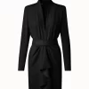 AKRIS Envers Satin Dress With Horsehair Belt