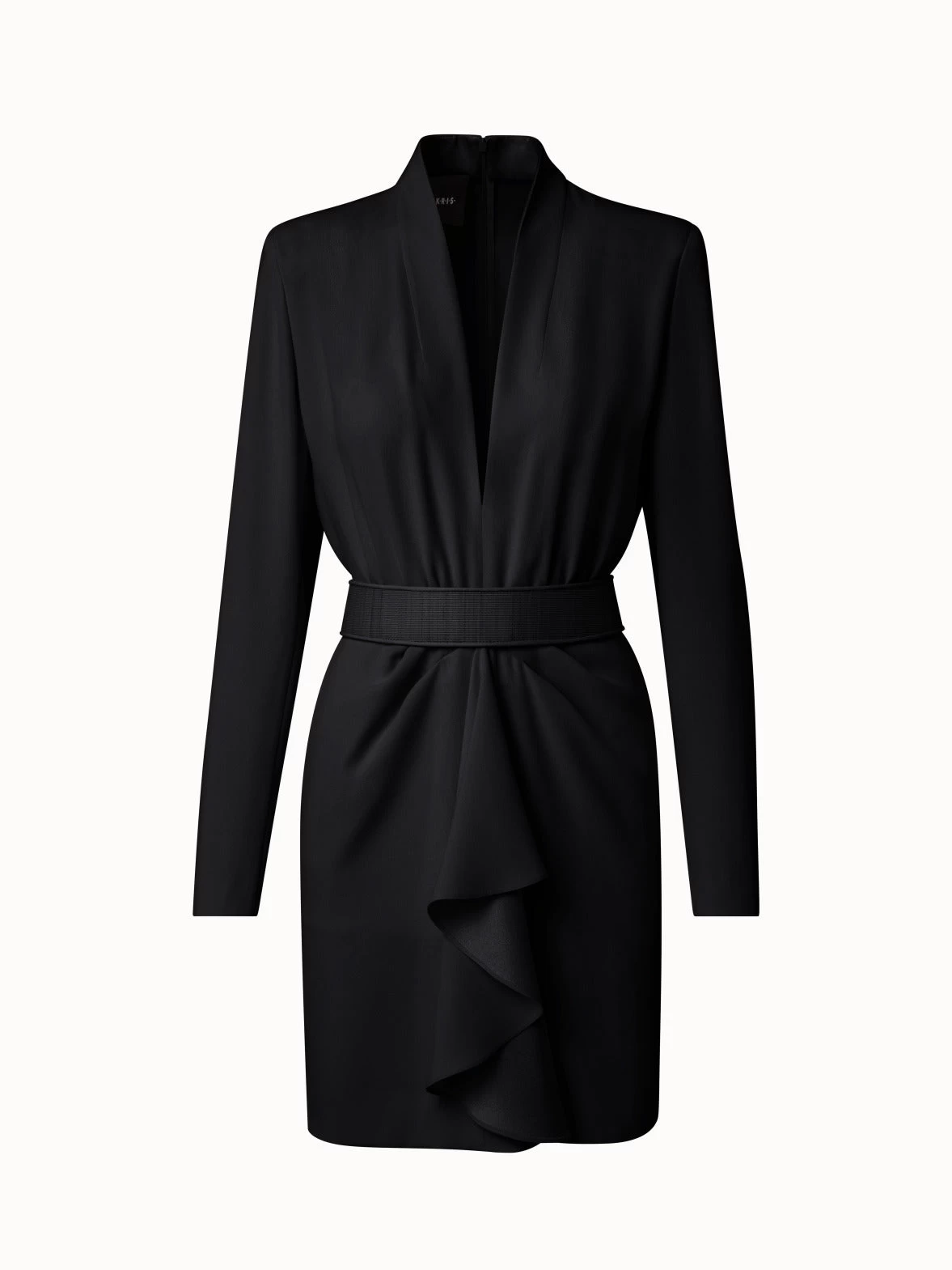 AKRIS Envers Satin Dress With Horsehair Belt