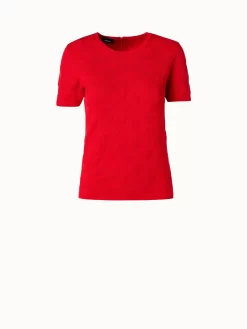 AKRIS Silk Stretch 3D Hearts Jacquard Pullover