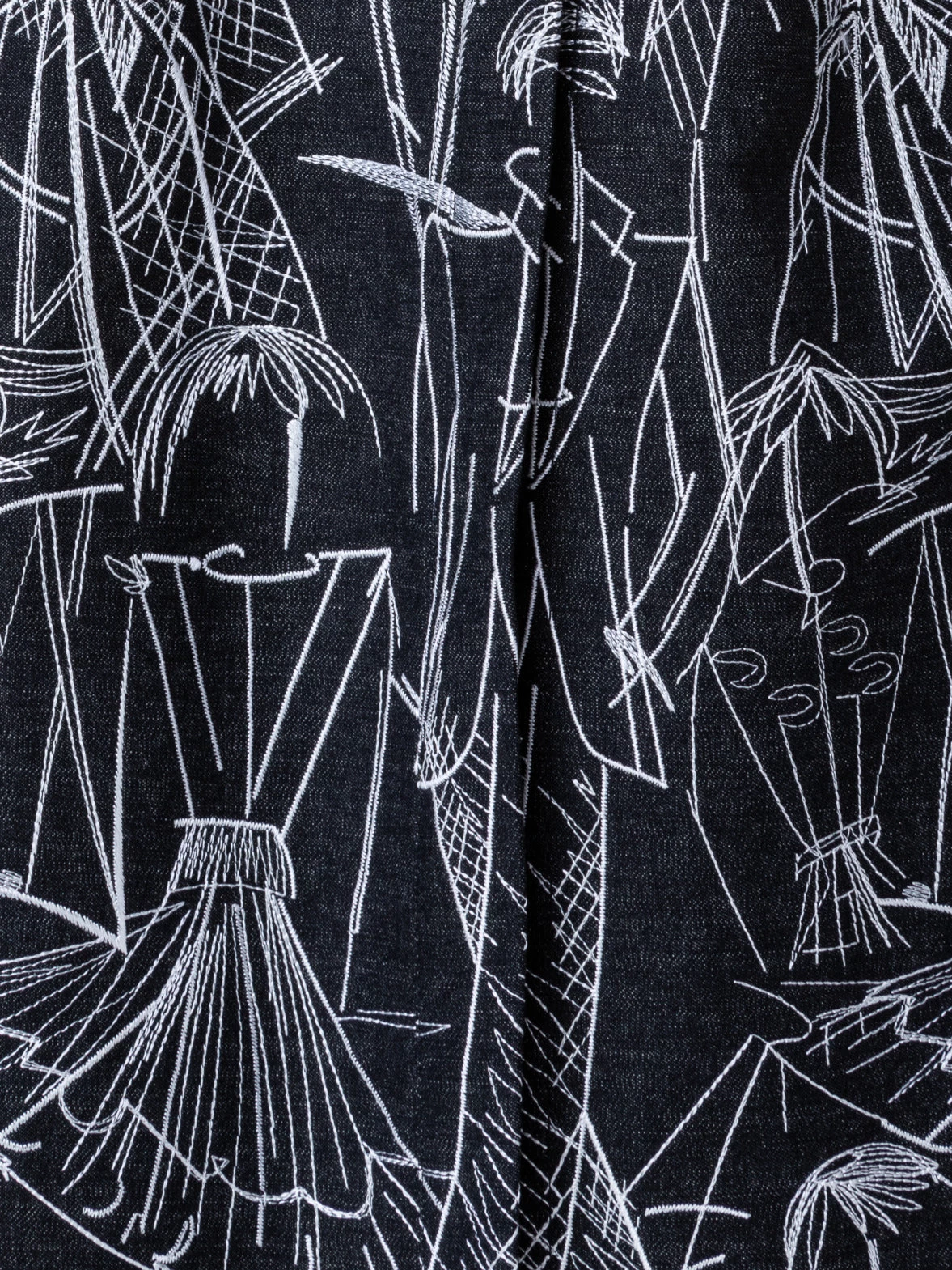 AKRIS Denim Skirt With Croquis Embroidery - Image 5