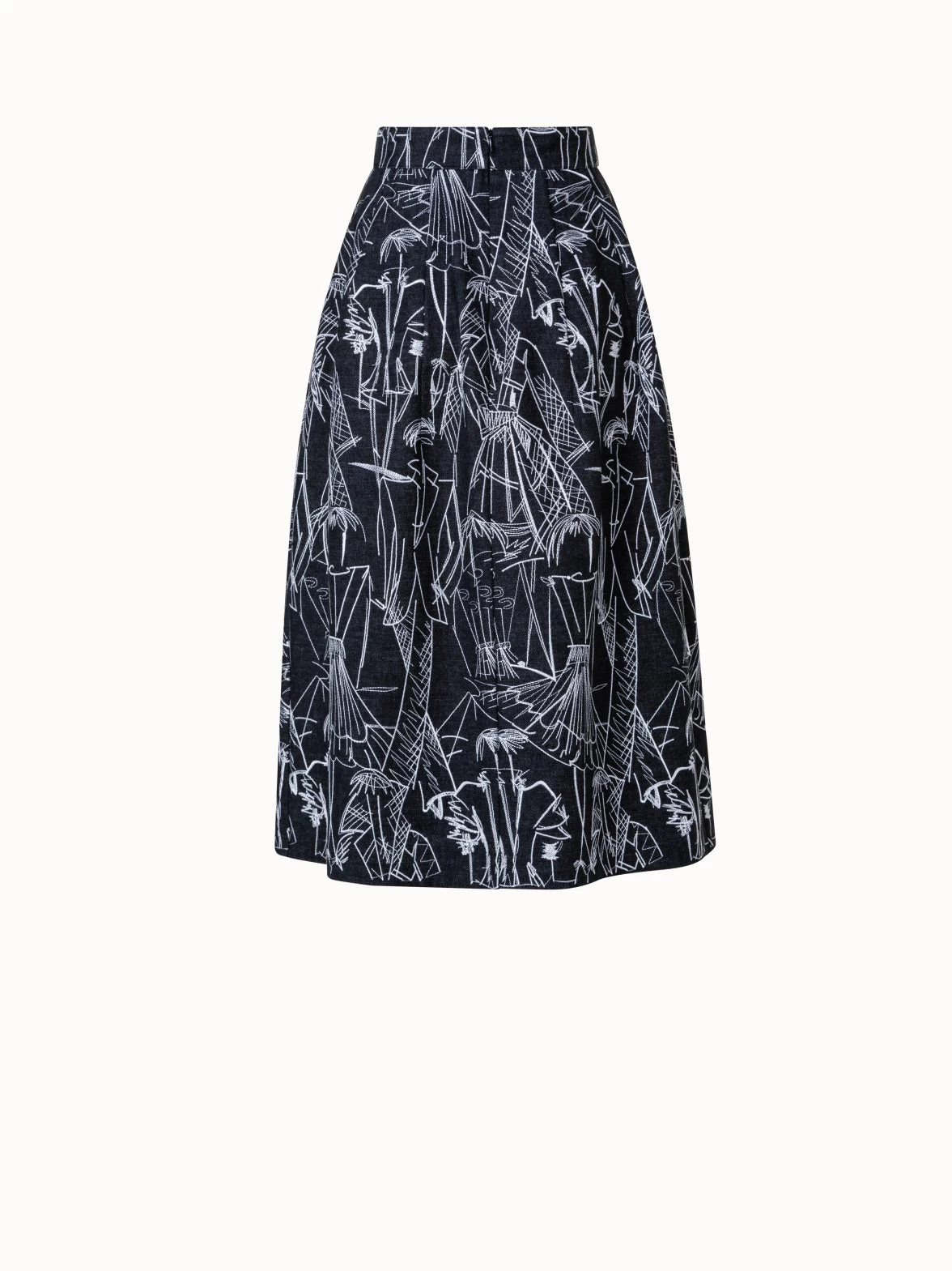 AKRIS Denim Skirt With Croquis Embroidery - Image 2