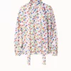 AKRIS Cotton Voile Blouse With Hearts Print