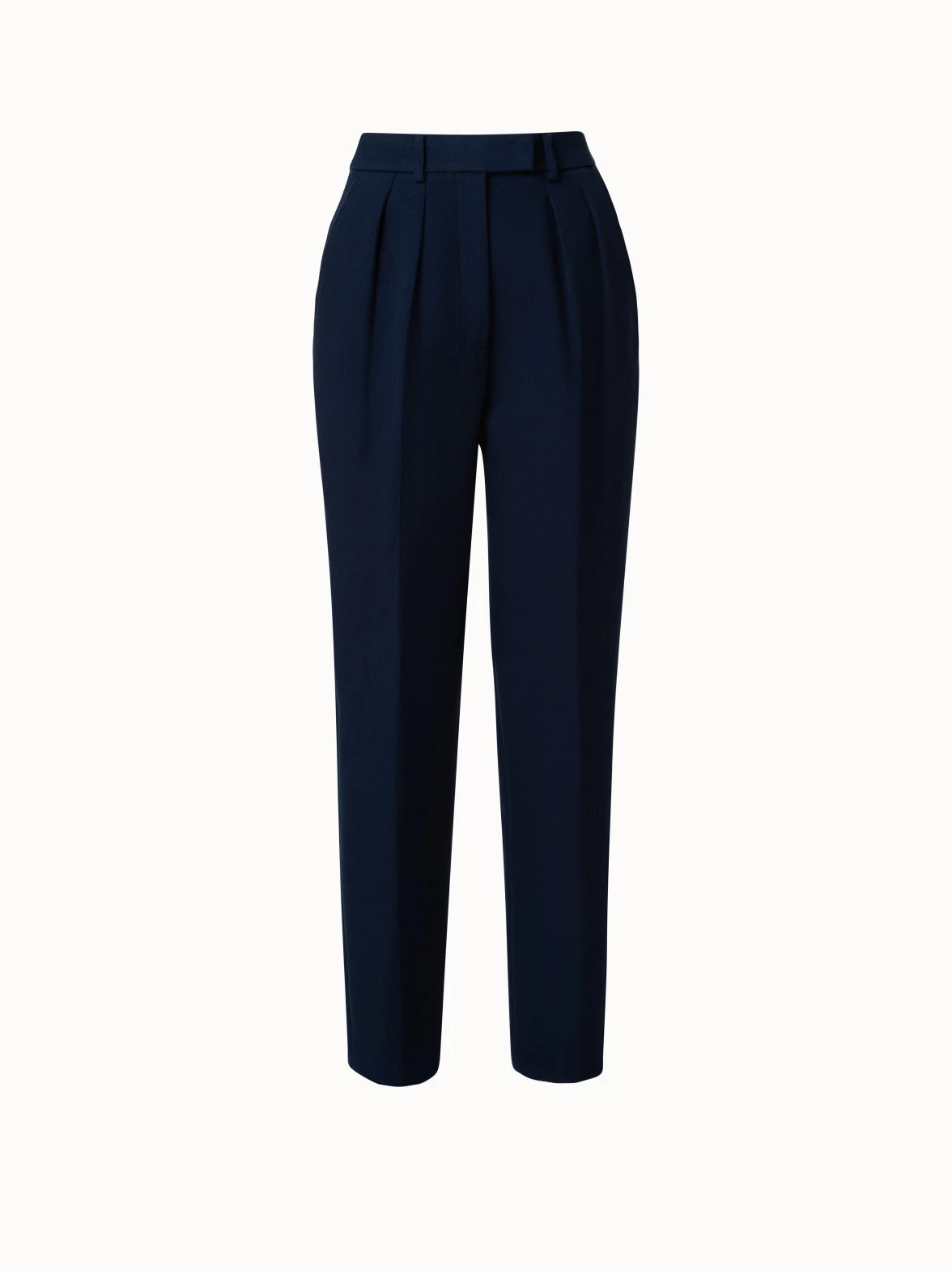 AKRIS Cotton Double-Face Pleated Tapered Pants