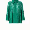 AKRIS Oversized Floral Techno Lace Shirt Jacket