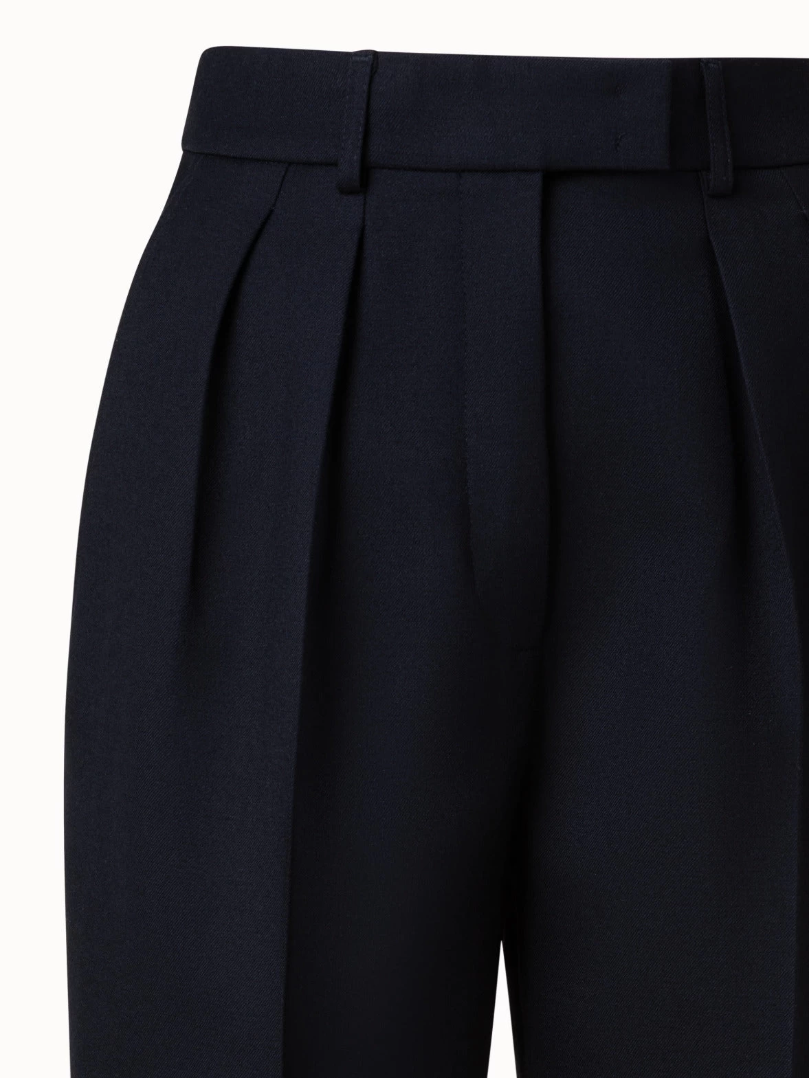 AKRIS Wool Double-Face Pleated Tapered Pants - Image 3