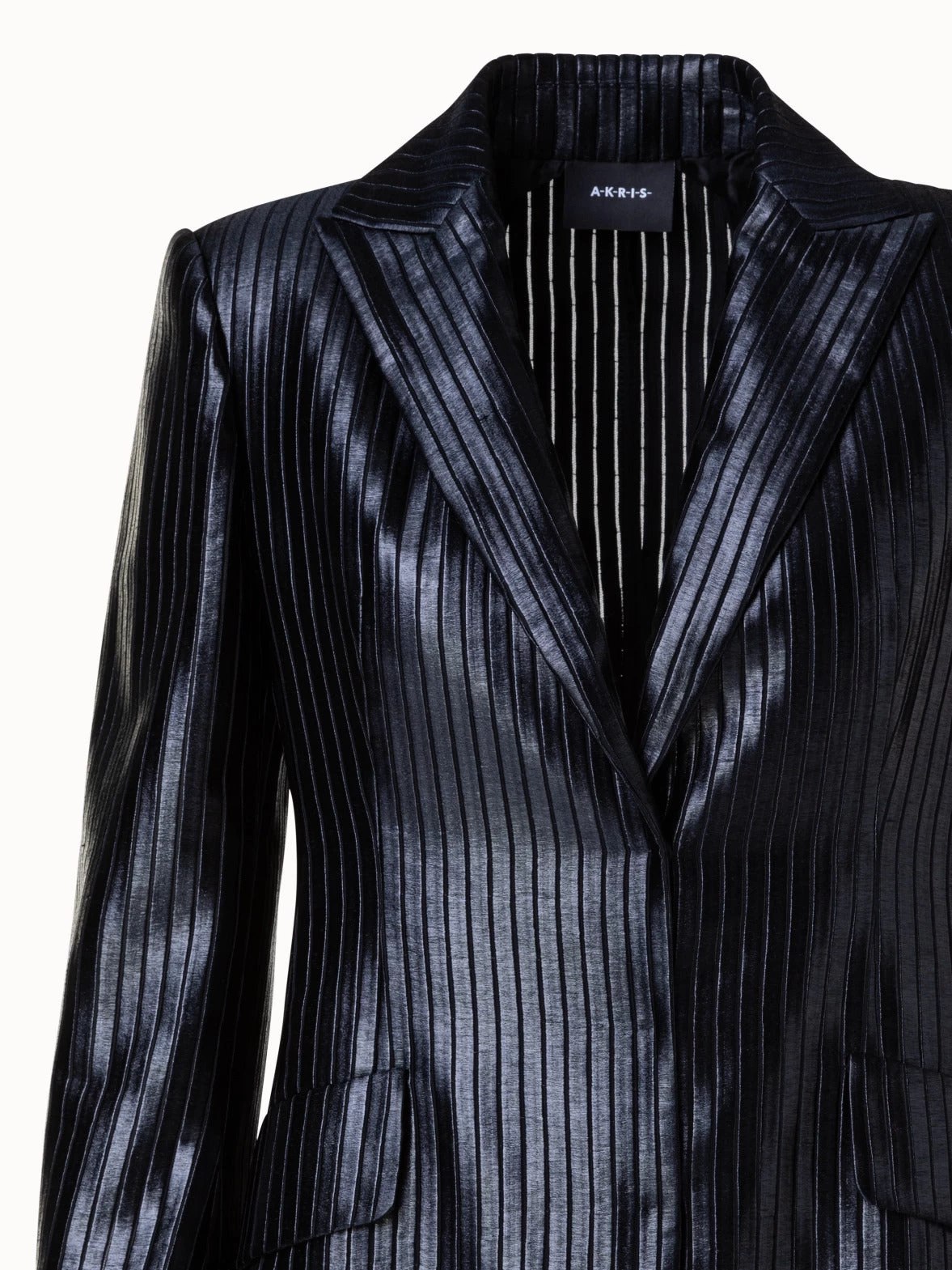 AKRIS Striped Techno Embroidery Blazer - Image 3