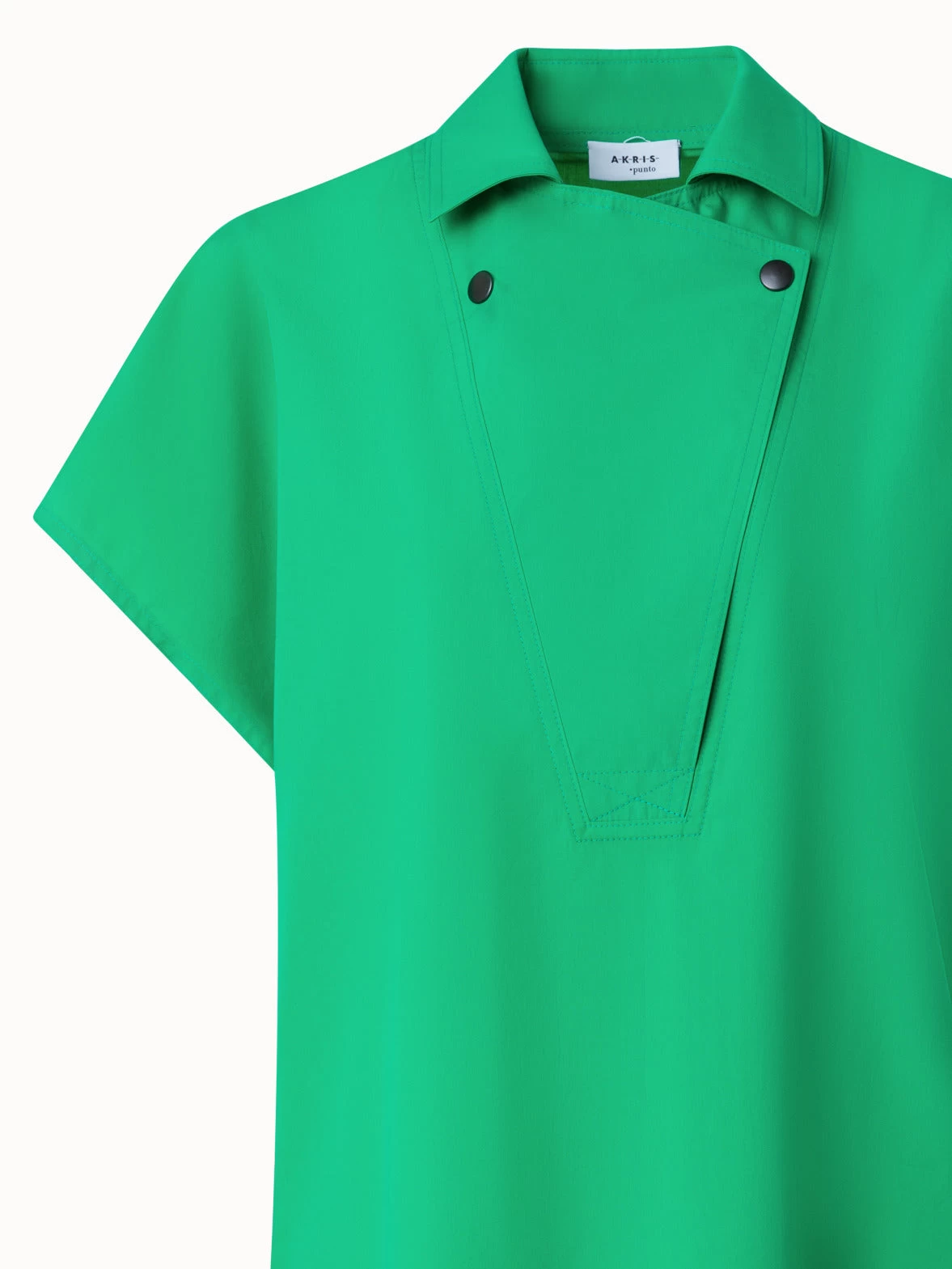 Cotton Poplin Blouse With Biker Collar - Image 4