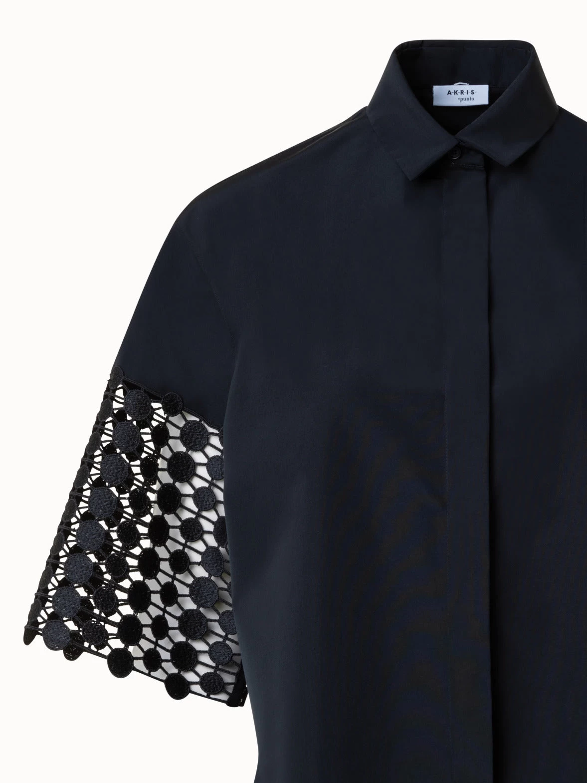 Cotton Poplin Blouse With Kaleidoscope Dot Embroidery - Image 4