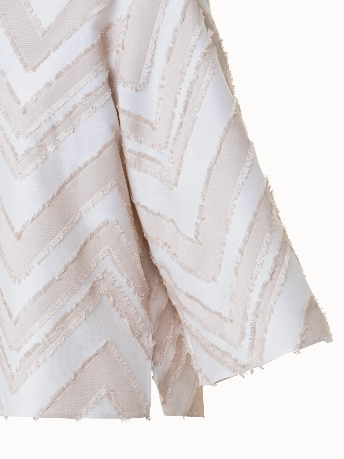 Fringed Zigzag Cotton Blend Jacquard Blouse - Image 5