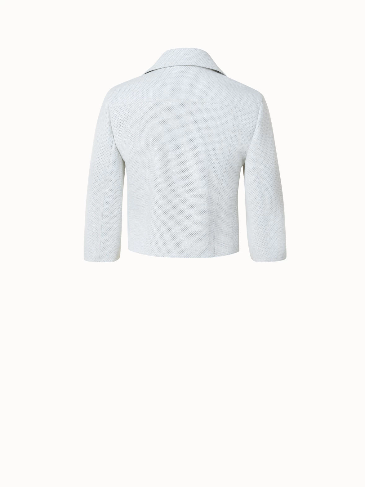 Perforated Pin Dot Nappa Leather Biker Jacket - Image 2