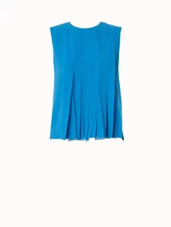 AKRIS Silk Georgette Pleated Blouse