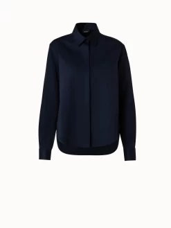 AKRIS Cotton-Gabardine Blouse