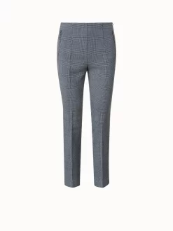 AKRIS Checked Wool Double-Face Slim Pants