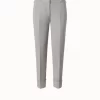 AKRIS Cotton Silk Double-Face Cropped Tapered Pants