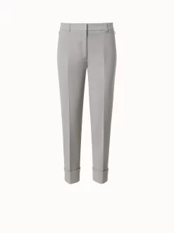 AKRIS Cotton Silk Double-Face Cropped Tapered Pants