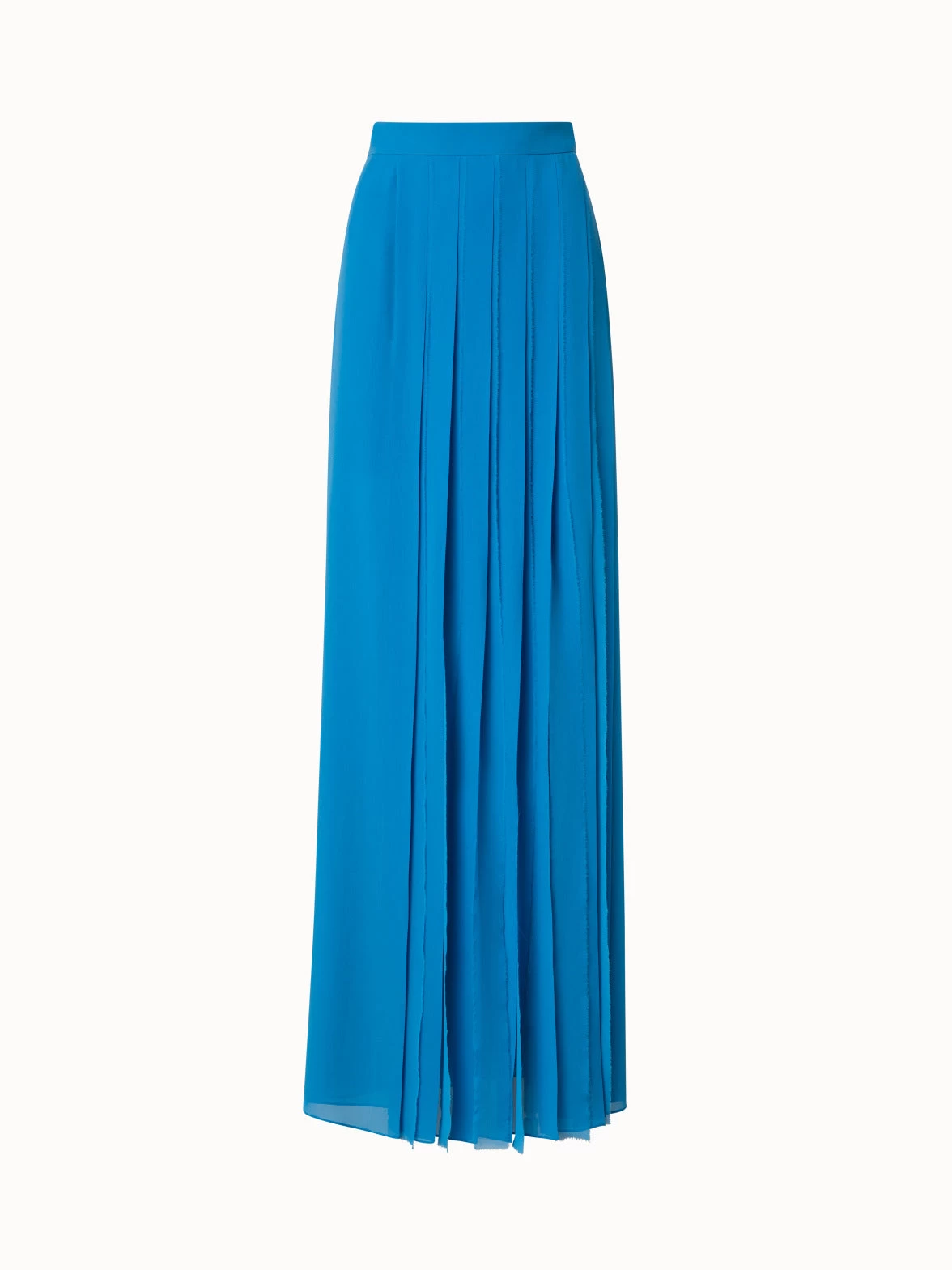 AKRIS Silk Georgette Pleated Long Skirt