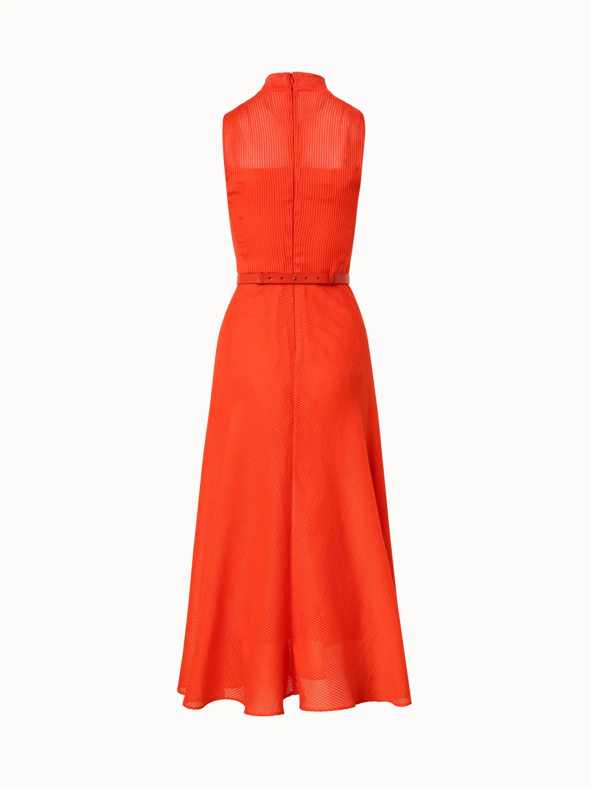 AKRIS Striped Cotton Silk Organza Midi Dress - Image 2