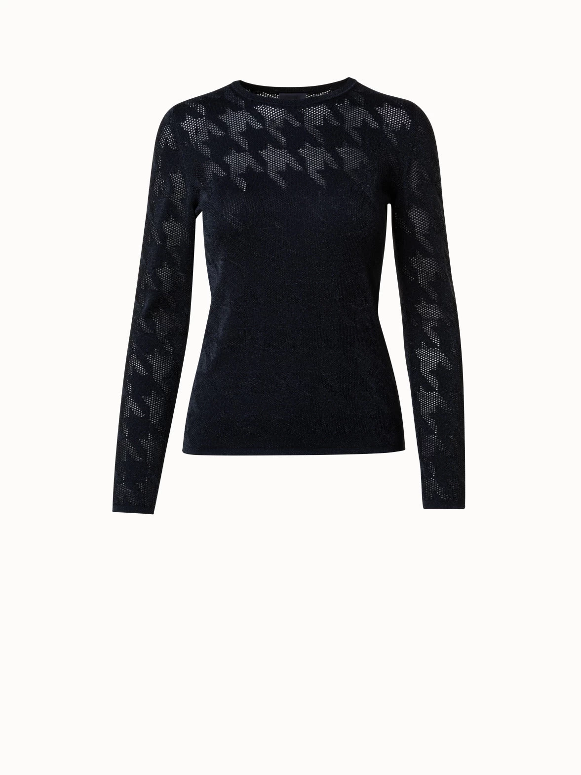 AKRIS Houndstooth Jacquard Knit Pullover