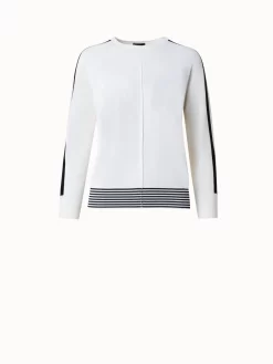 AKRIS Viscose Stretch Intarsia Knit Pullover