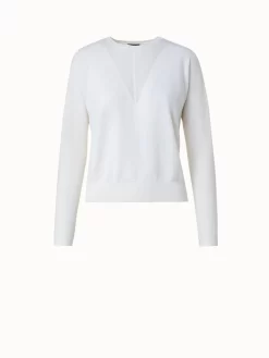 AKRIS Silk Cotton Stretch Knit Pullover