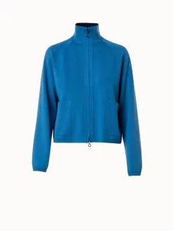 AKRIS Wool Silk Stretch Knit Double-Face Jacket