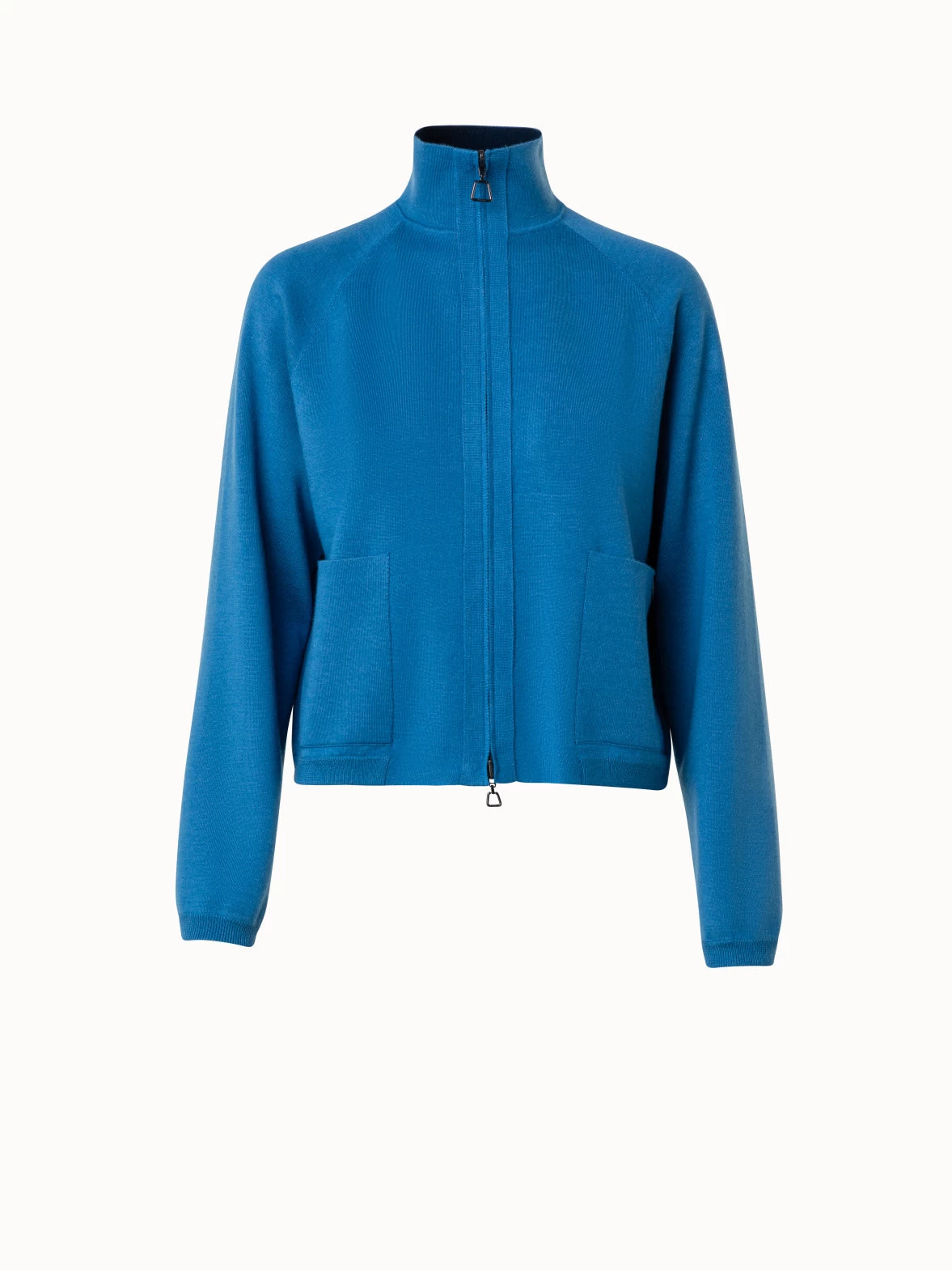 AKRIS Wool Silk Stretch Knit Double-Face Jacket