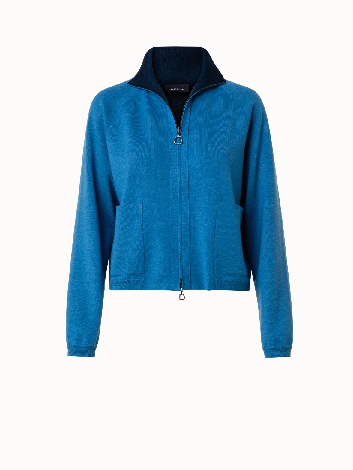 AKRIS Wool Silk Stretch Knit Double-Face Jacket - Image 3