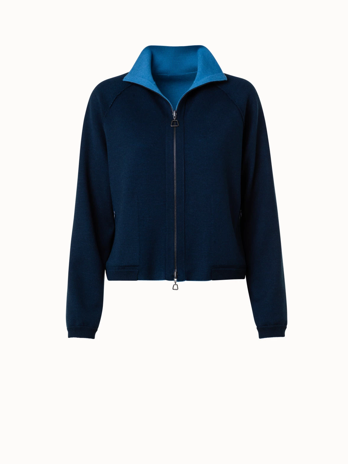 AKRIS Wool Silk Stretch Knit Double-Face Jacket - Image 2