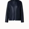 AKRIS Lambskin Leather Bomber Jacket
