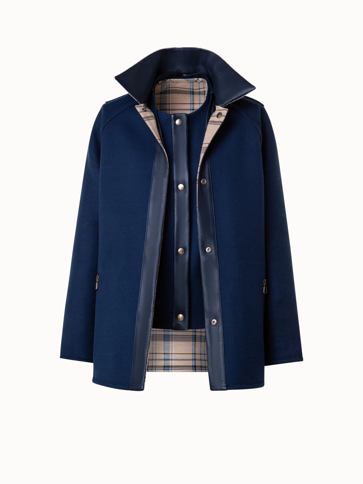 AKRIS Reversible Three-in-One Wool Double Weave Jacket - Image 4