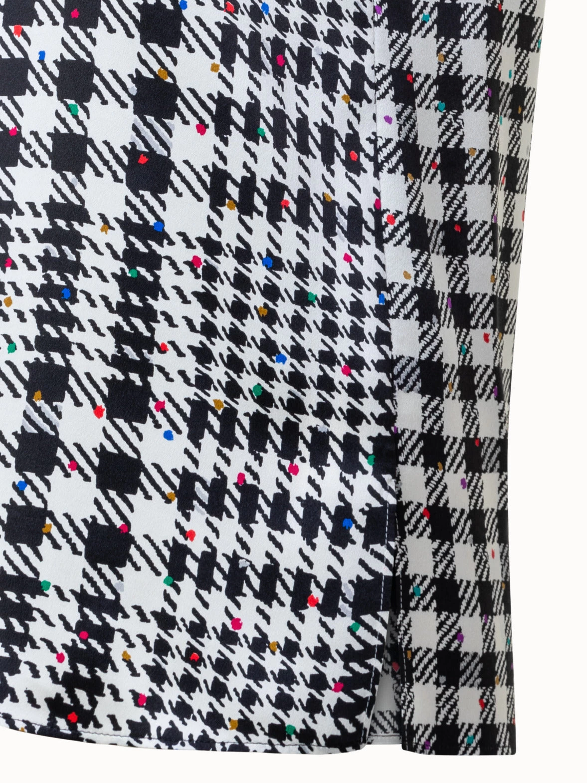 AKRIS Silk Satin Blouse With Tweed Check Print - Image 5