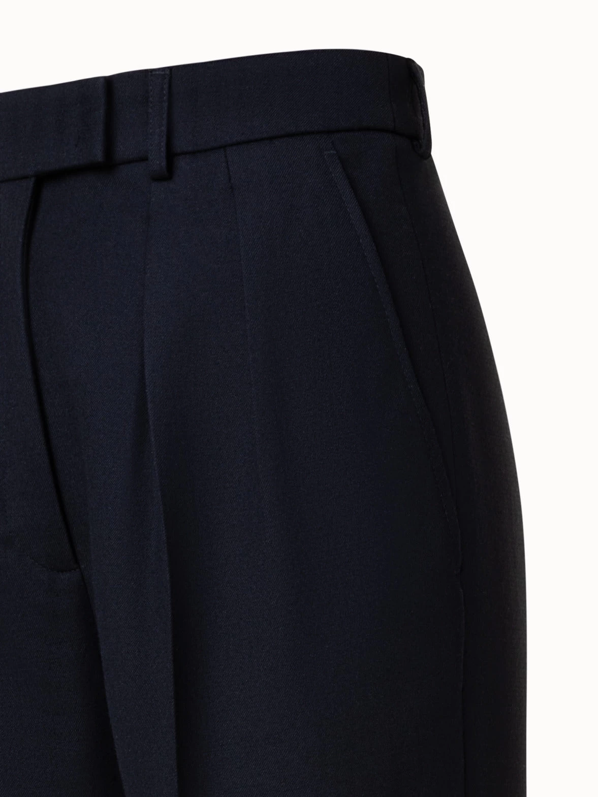 AKRIS Wool Double-Face Pleated Tapered Pants - Image 4