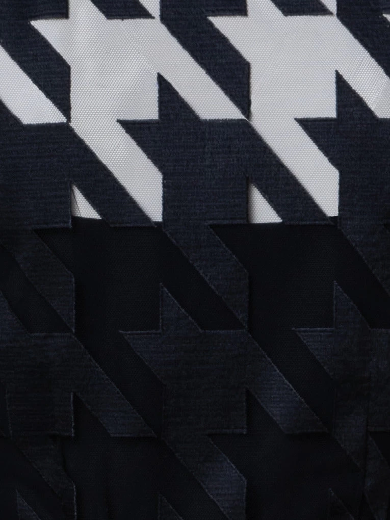 AKRIS Houndstooth Embroidery On Tulle Gown - Image 6