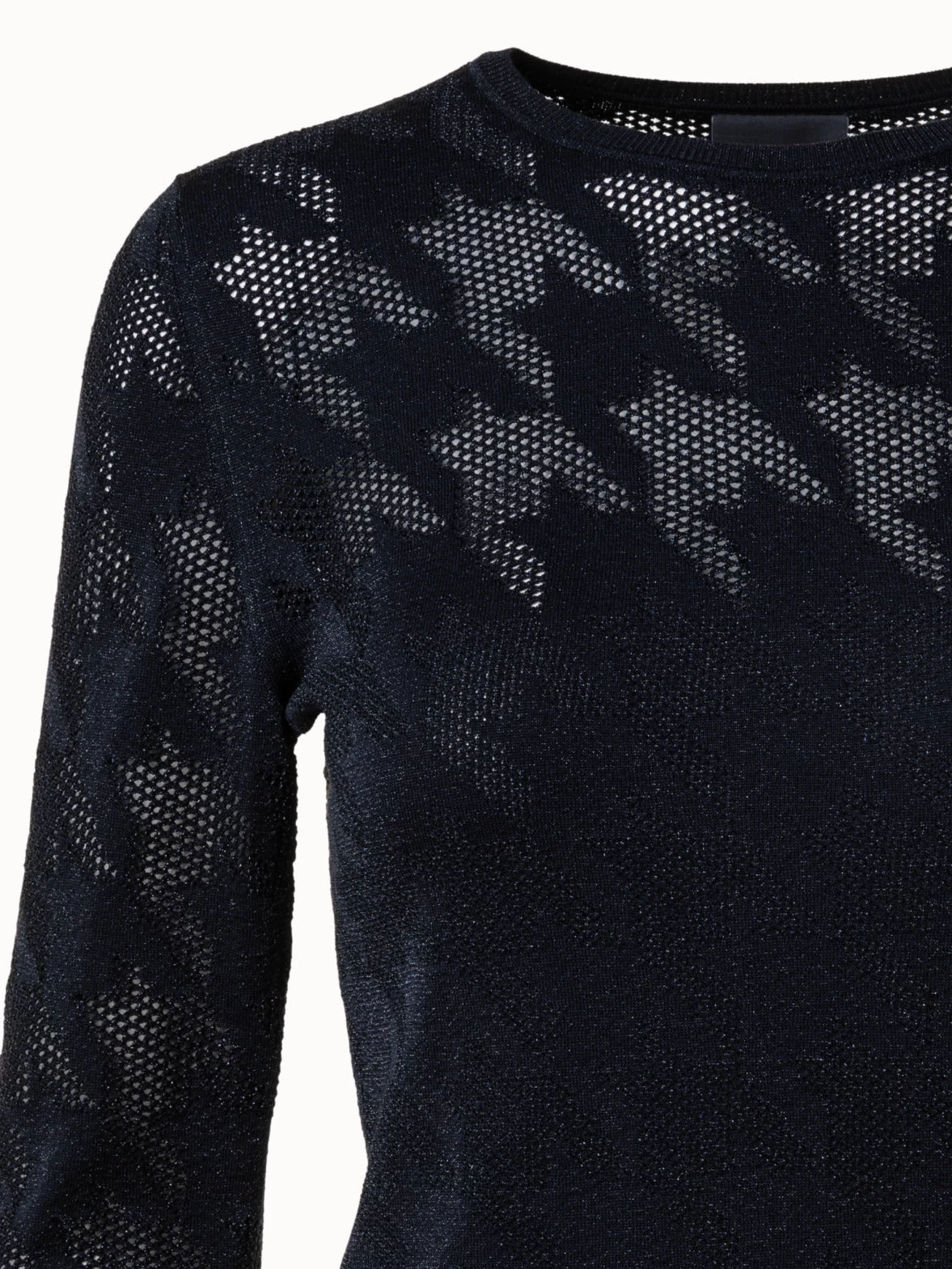 AKRIS Houndstooth Jacquard Knit Pullover - Image 3